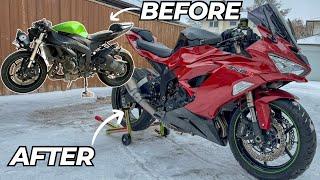 TIMELAPSE: REBUILDING A SALVAGE CRASHED KAWASAKI NINJA ZX-6R