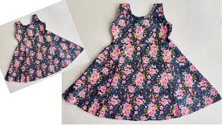 Very Easy Flared Baby frock cutting and stitching