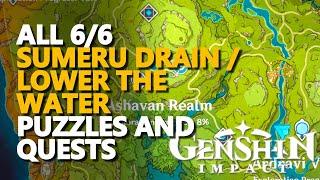 Sumeru Drain water / Lower the water level Genshin Impact All 6/6