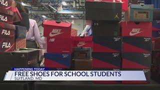 Free shoes given to students at Suitland Elementary