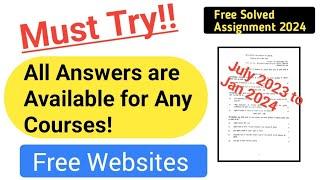 TOP 4 Free Websites For Assignments Answer | IGNOU Solved Assignment 2023-24 Free Download PDF| NEWS