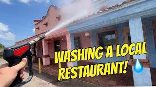 Pressure Washing for a Local Restaurant! Quarterly Client!