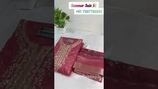 Offer SaleChanderi silk unstitched salwar suits @899 #trending #trendingshorts #onlineshopping