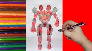 How to draw robot Twin Sities, Real Steel, Как нарисовать робота Твин Ситис