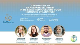 CoMaster Webinar - Diversiteit en Kansenongelijkheid in Selectieprocedures voor Medische Opleidingen