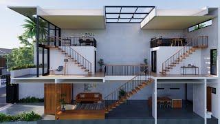 Sketchup House Design 23 (5x20meter) + Enscape 3.3 Render Setting