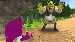 Маша из маша и медведь против ШРЕКА - NEW SHREK! Беговой челлендж №51!