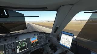 TPC Embraer E190 landing in Las Vegas, NV - flight deck cam, FO side