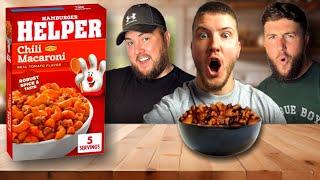 Brits try HAMBURGER HELPER for the First Time!