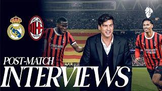 Coach Fonseca, Reijnders and Musah | Post-match reaction | Real madrid v AC Milan | #championsleague