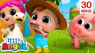 Musictime on Old MacDonalds Farm | Little Angel | Moonbug Kids - Farm Animals