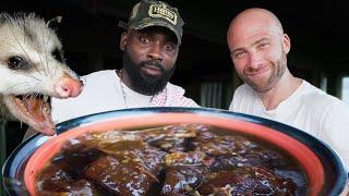 Trying Exotic Possum Meat in Grenada!!