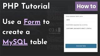 Create Dynamic MySQL Table from HTML Form Using PHP