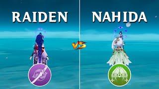 Raiden vs Nahida !! Who is the Best ?? Gameplay Comparison !!