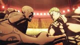 Takeshi Wakatsuki vs Muteba Gizenga DUBBED = The Wild Tiger vs The Genocider in Kengan Ashura HD! 