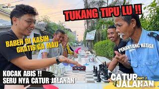 KOCAK ABIS !! Langsung lawan GURU CATUR lapak !! Di ajarin pake sicillian !! Catur jalanan.