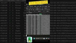 How to identify Duplicate Values #shorts #exceltricks