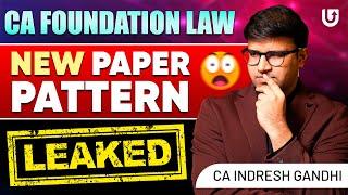 CA Foundation Business laws New Paper Pattern Jan25 & Onwards | ICAI | Indresh Gandhi #cafoundation