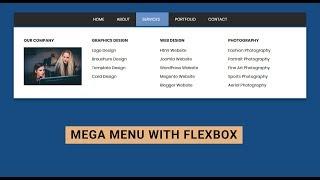 Simple megamenu design with flexbox | Flexbox dropdown menu