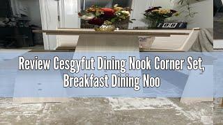 Review Cesgyfut Dining Nook Corner Set, Breakfast Dining Nook Set with Corner Bench, Mid Century Mod