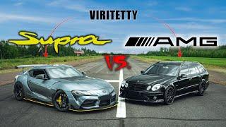 KIIHDYTYSKISA | RATAKIREÄ UUSI SUPRA VS. 6.2L V8 AMG MERSU PERHEFARKKU (S211)