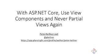 Use View Components, not Partial Views, in ASP.NET Core