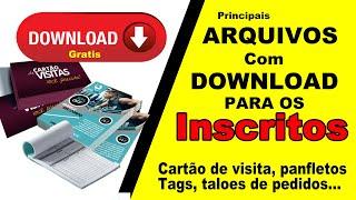 Arquivos Grátis para Baixar, Cartão de visita, Panfleto, Tags, Blocos de Pedidos Personalizados...