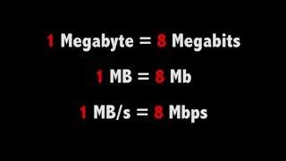 MB/s VS Mbps, Megabyte VS Megabit