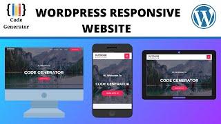 Create Responsive Website Using WordPress | WordPress | Code Generator | CG.