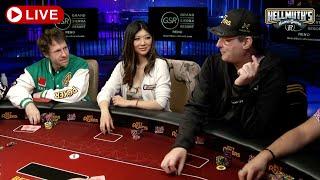Phil Hellmuth, Jungleman, Xuan Liu, 3COIN , DJ Washburn️ Livestream High Stakes Poker Cash Game