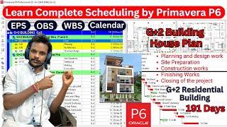 Learn detailed Scheduling of Project by Primavera P6 Software | G+2 Building Scheduling | Shravan |