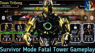 FW Survivor Mode Fatal Tower Battle | Triborg Team Gameplay | MK Mobile