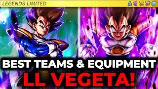 Best TEAMS & EQUIPMENTS For LL Vegeta (Saiyan Saga)! (Dragon Ball Legends)