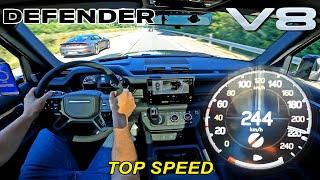 LAND ROVER DEFENDER V8 SUPERCHARGED // TOP SPEED on AUTOBAHN