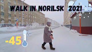 4K Norilsk Walk, Best Of Norilsk 2021 -45C Feels like -50C