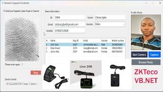 Biometric Fingerprint Enrolment and Verification System in VB  NET Source Code