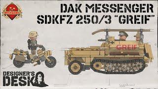 SdKfz 250/3 "Greif" + DAK Messenger - Custom Military Lego - At The Designer’s Desk