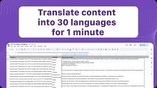 How to use ChatGPT in Google Sheets to Translate content into 30 languages just for 1 minute