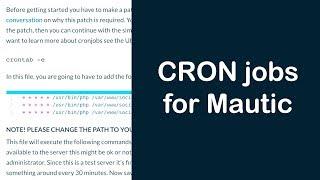 How to setup CRON jobs for Mautic