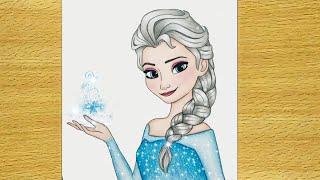 How to draw Disney Princess Elsa | Step by step | Easy Drawing Tutorial For Beginners