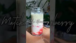 Matcha Strawberry Latte #matcha #healthylifestyle #healthy #shorts #youtube #youtuber #recipe