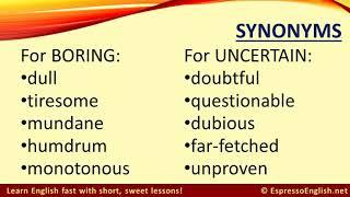 100 Synonyms to Expand Your English Vocabulary