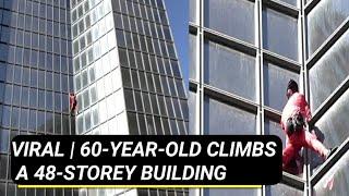 Watch 60-year-old man climb a 48-storey building in Paris To Mark 60th Birthday