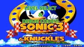 Sonic 3 cheats, codes, debug,