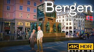 Walk with Me in Bergen in Norway | City Center | 4K HDR | July 2024