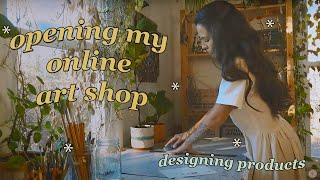 Getting ready for my shop update + designing products  Autumn Art Vlog