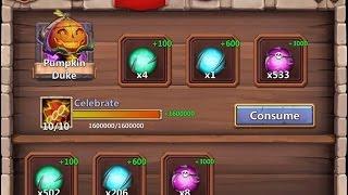 Castle Clash - 10/10 Skill Pumpkin Duke + Rolling 24k Gems !