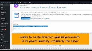 unable to create directory uploads/year/month. is its parent directory writable by the server?