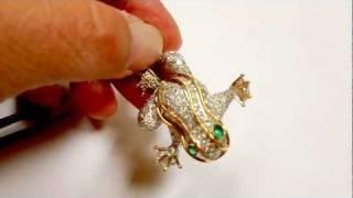 DIAMOND FROG BROOCH