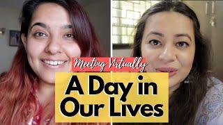 A Day in Our Lives - Virtual Life Swap with @little curves | Work, Cooking, Workout, and more